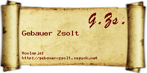 Gebauer Zsolt névjegykártya